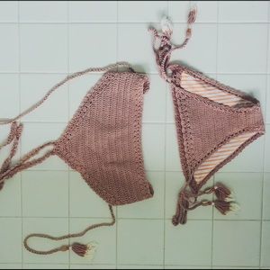 Two piece crochet bathing suit